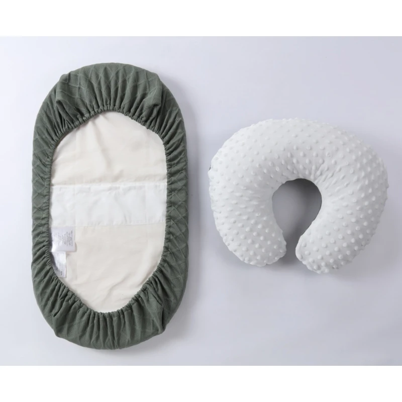 Juego protecciones para dormir para bebés, funda algodón para cuna, funda almohada lactancia y almohadilla para 3