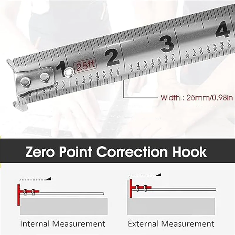 A67P-2Pcs Stainless Steel Anti-Corrosion Retractable Metric Ruler,Wear-Resistant Measure Double-Sided Scale