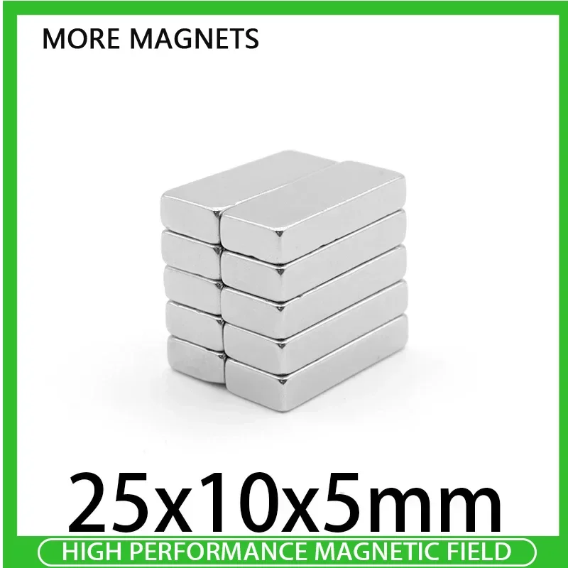 2/5/10/20/30/50PCS 25x10x5mm Strong Block Magnets N35 Permanent Magnets 25x10x5 Rectangular Rare Earth Neodymium Magnet 25*10*5