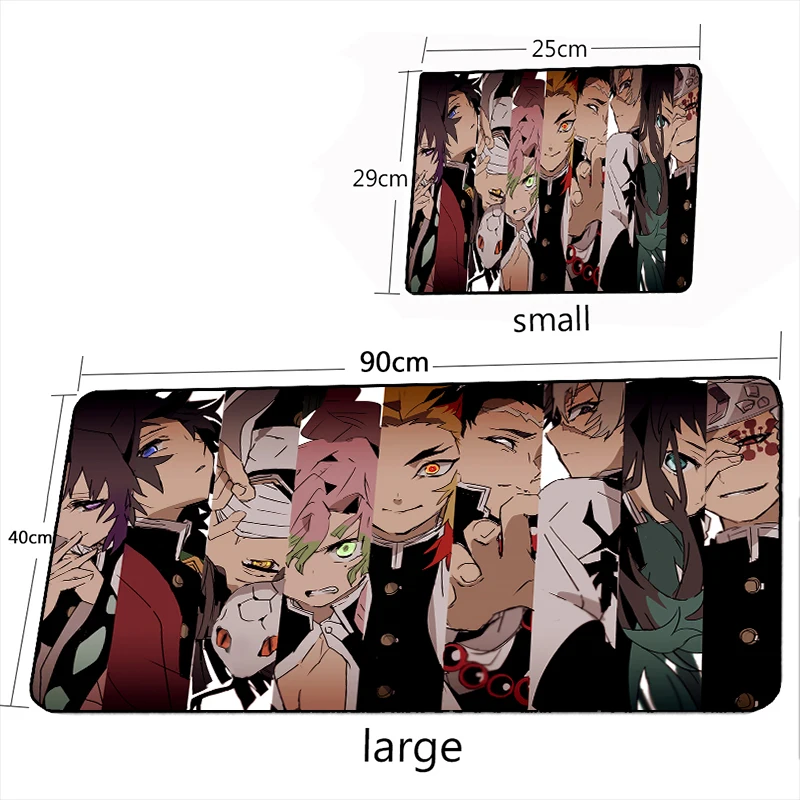 MRGLZY Kimetsu No Yaiba Gamer Mouse Pad Large Hot Anime Demon Slayer  MousePad Computer Gaming Peripheral Accessories Desk Mat