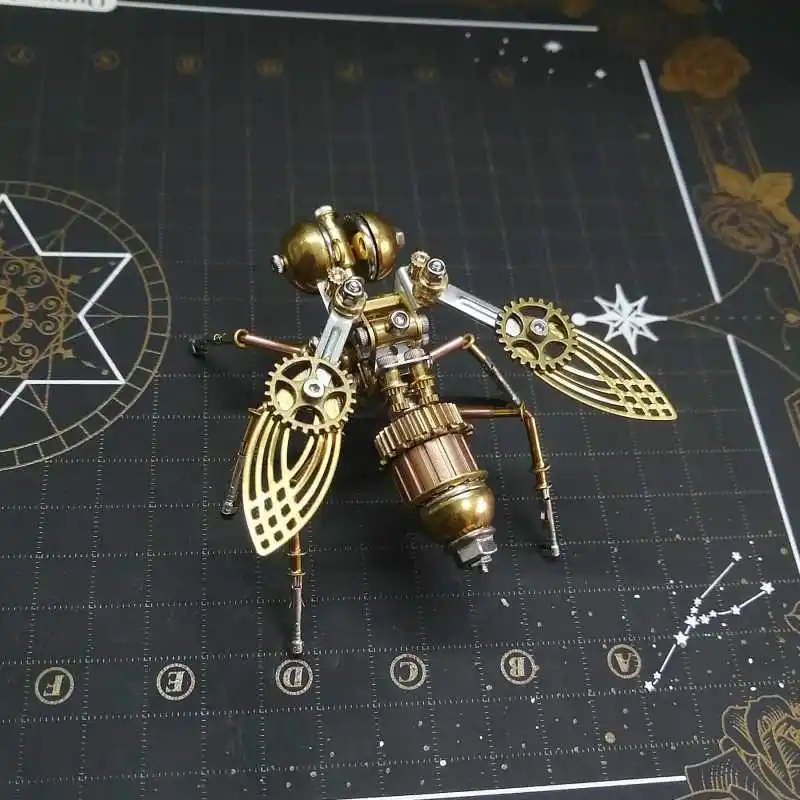 

Steampunk Mechanical Insects DIY Little Bee Metal Model Kit Creative Assembly Handmade Toy for Boys Children Gift