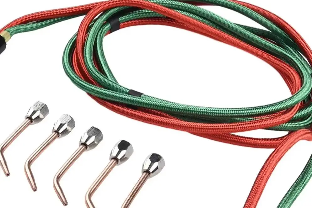 Für Mini-Gasschweiß- und Schneidbrenner-Sets für Sauerstoff, Acetylen, Propan mit 5 Düsen für Schmuck, Metalle, Glasblaswerkzeuge