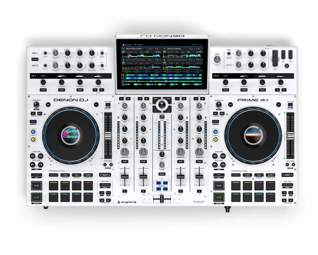 Denon DJ Prime 4+ إصدار خاص باللون الأبيض