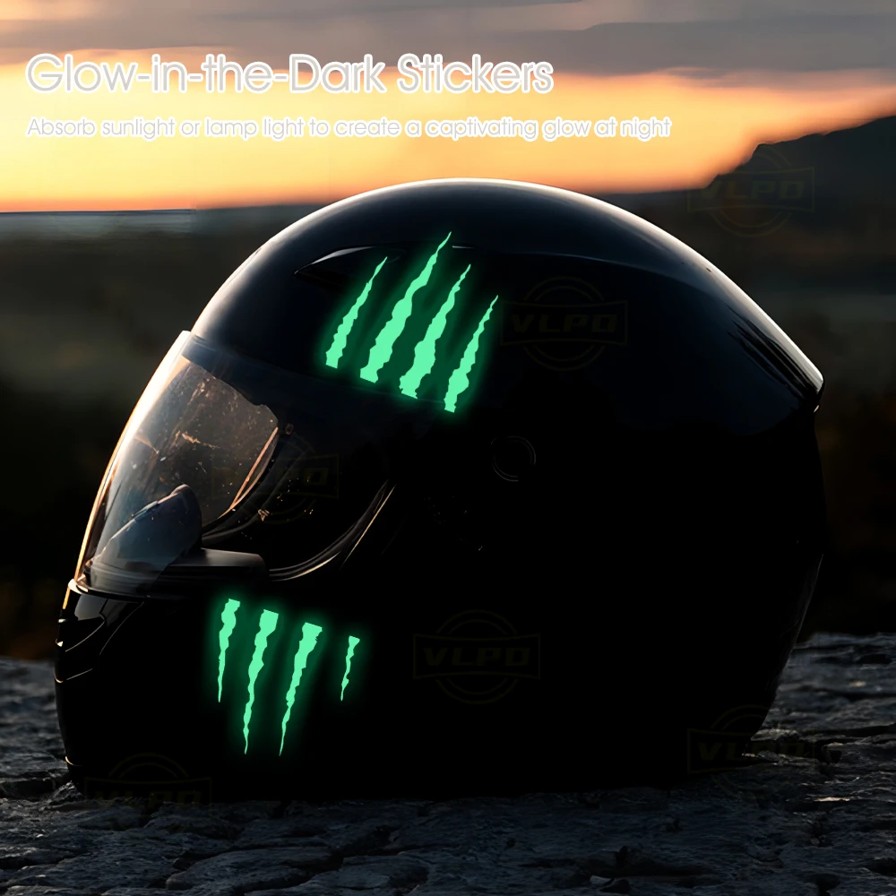 Monster Claw Scratches Glow Stickers Motorcycle Helmet Decal for Honda CBR650R CBR600RR Yamaha YZF R1 R3 R6 R7 R125 Accessories