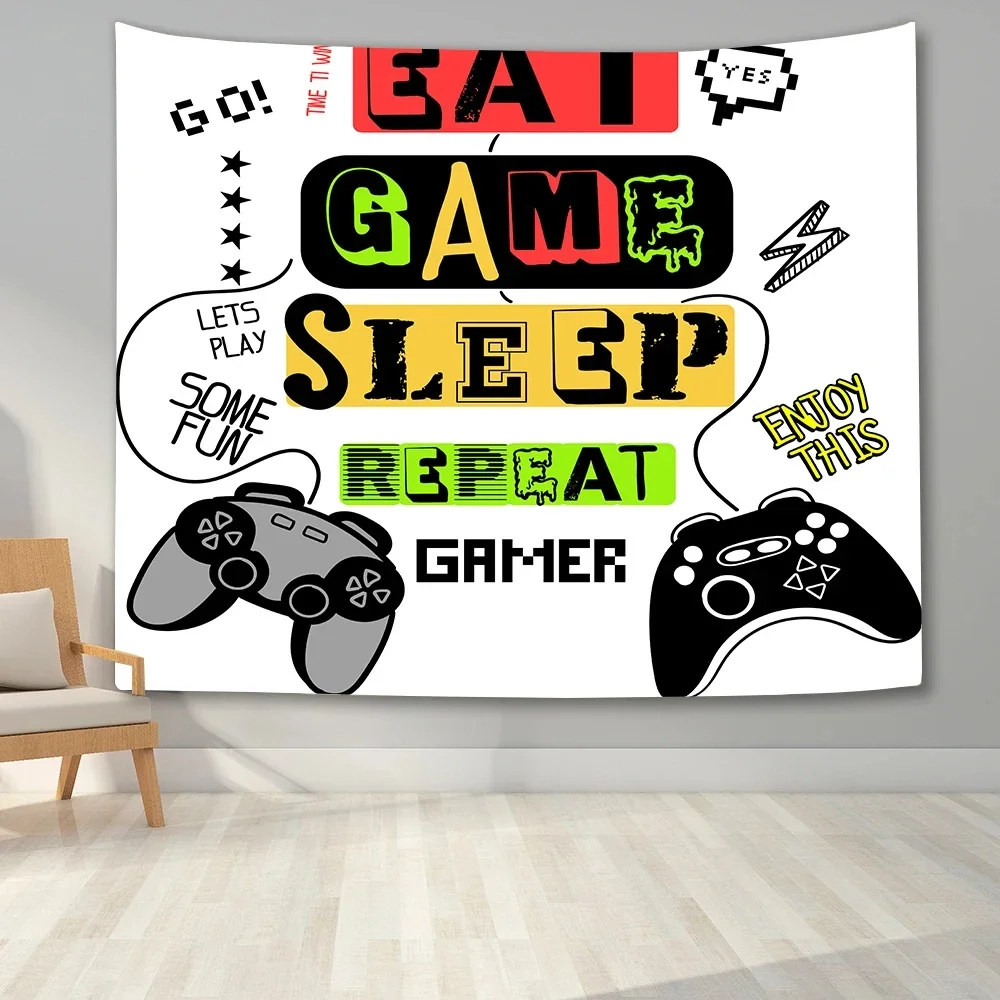 Game Controller Tapestry Kids Gamepad Wall Blanket Youth Gaming Console Wall Hanging for Bedroom Therapy Office Game Room Decor