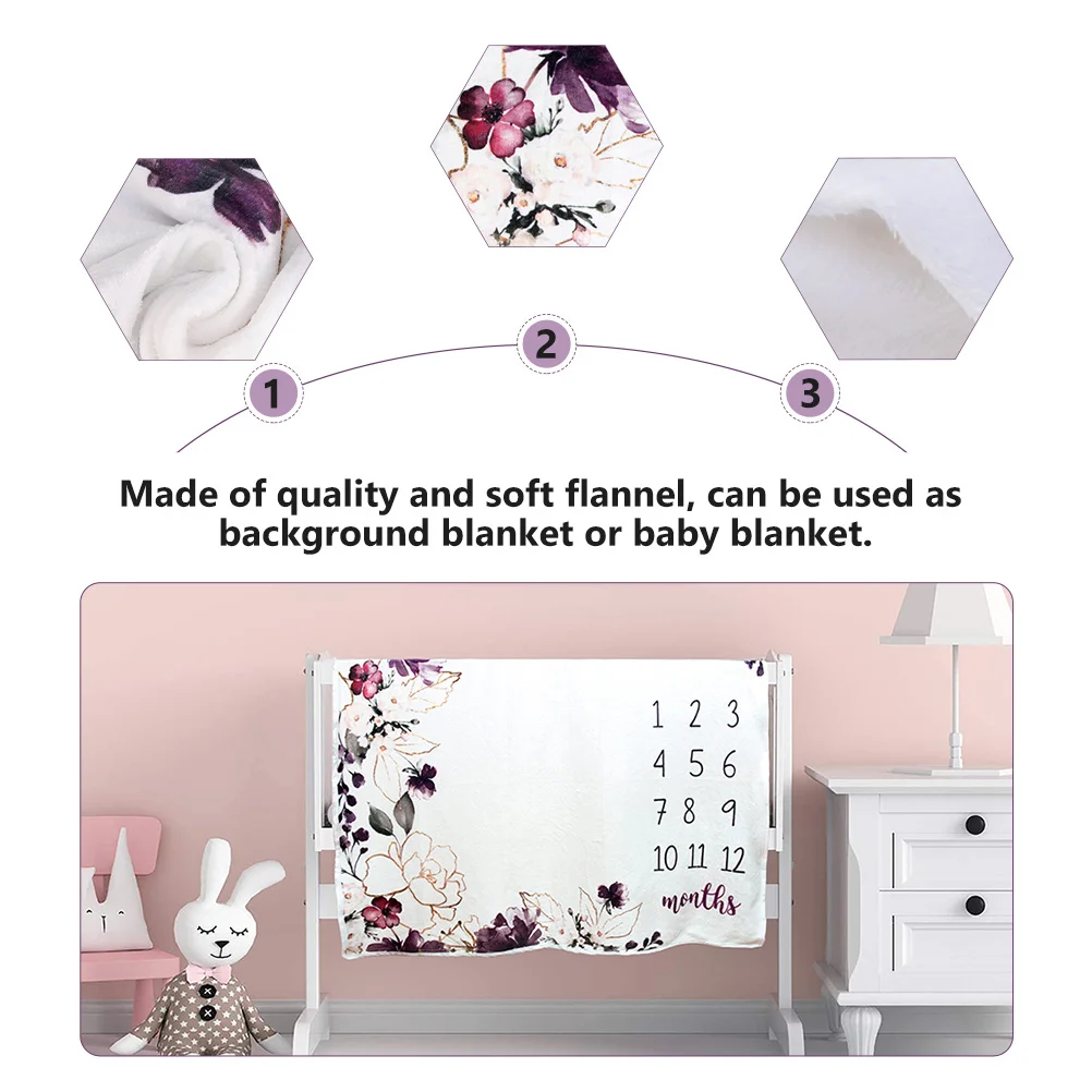 

1 шт. детское одеяло, фланелевое мягкое, приятное для кожи, ежемесячное одеяло для фотографий, реквизит для фотосъемки роста ребенка