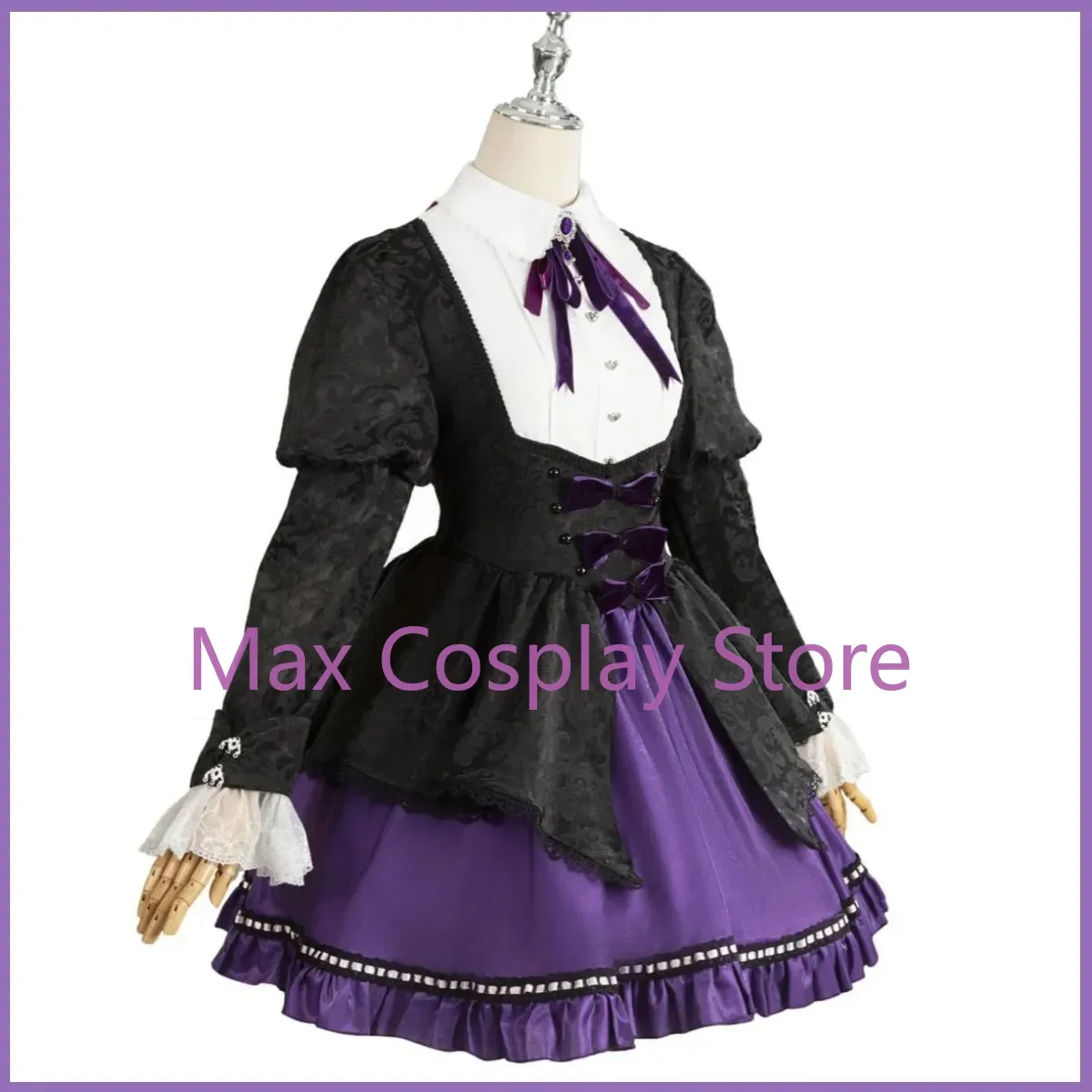 Max Anime Panty & Kous Met Kousenband · Anarchie Cosplay Kostuum Pruik Paarse Avondjurk Lolita Vrouw Mooie Pak