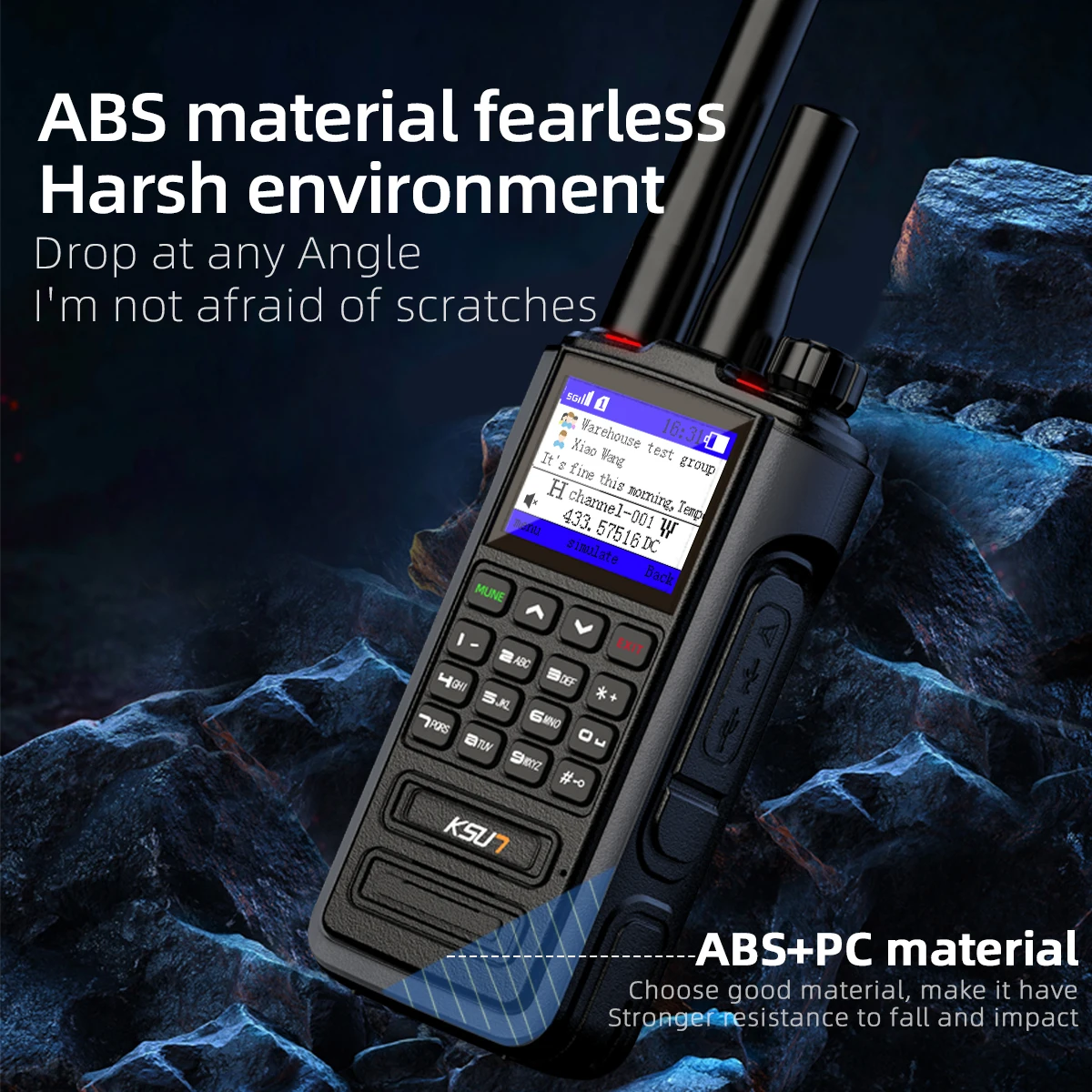 KSUN CT60 POC رسوم مجانية عالمية 15 كجم 100 كجم 5000 كجم نطاق 4G شبكة تناظرية UHF ثنائي الوضع راديو لاسلكي تخاطب
