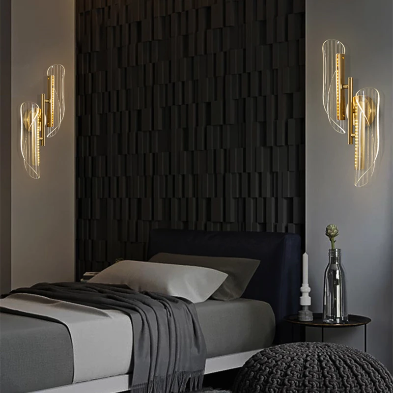 Lámpara de pared con múltiples cabezales de acrílico, luz LED nórdica para dormitorio, sala de estar, estudio, oficina, muebles de hierro, iluminación decorativa