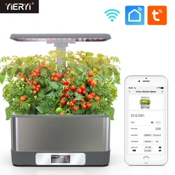 WiFi Garden Hydroponics Growing System with LED Grow Light 8 Pods Touch Screen Smart Plants Grower Kit Tuya APP Control Indoor
