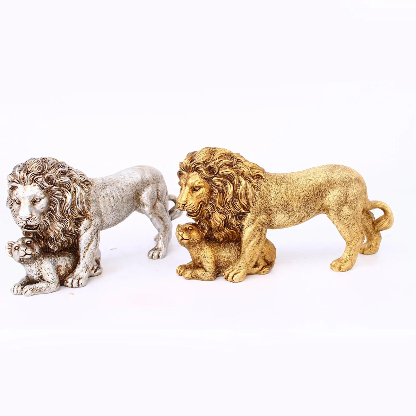 Resin Lion Statue Home Decoration Modern Ornament Figurine for Desktop Home