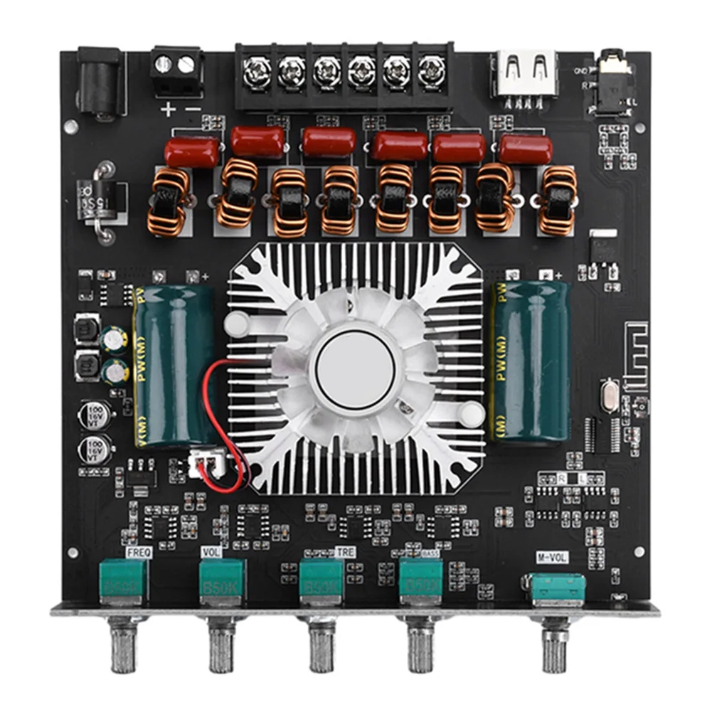 

Black 2.1-channel Audio Module Multi Input Audio Enlarge Device Mechanical Switch Function Short Circuit Protection