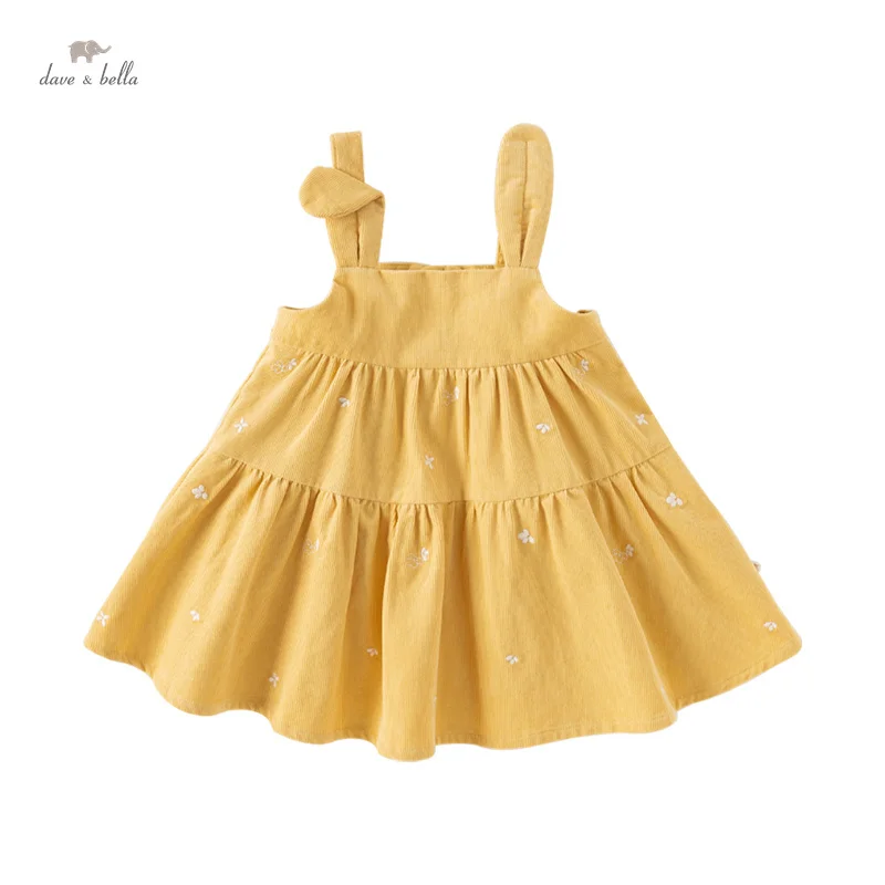 

Dave Bella Girl's Dress Children's 2024 New Autumn Princess Corduroy Suspender Skirt Sweet Cute Fashion Casual DB3241616