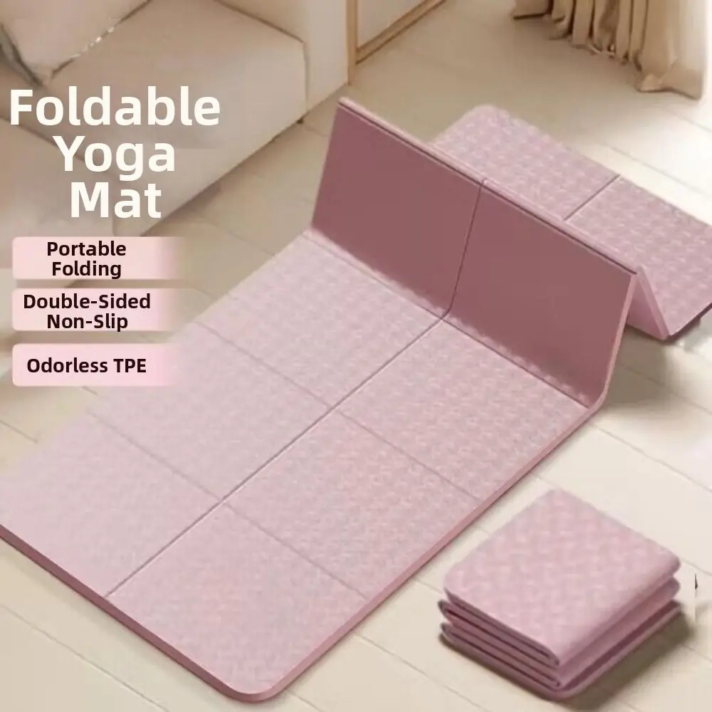 Portable Non-Slip Folding Yoga Mat Mute Double Sided Travel Fitness Mat Foldable Exercise Mat For Floor Workouts Dance