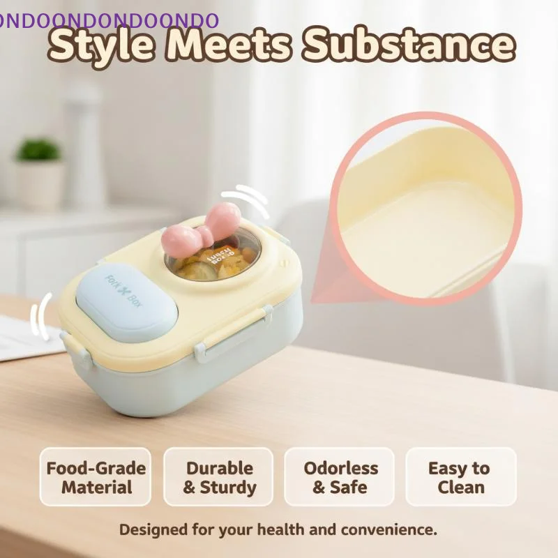 Cute Bento Box For Women & Teens Portable Macaron Style Lunch Container Ideal For Work Picnic Dating Simple Packing Food Storag