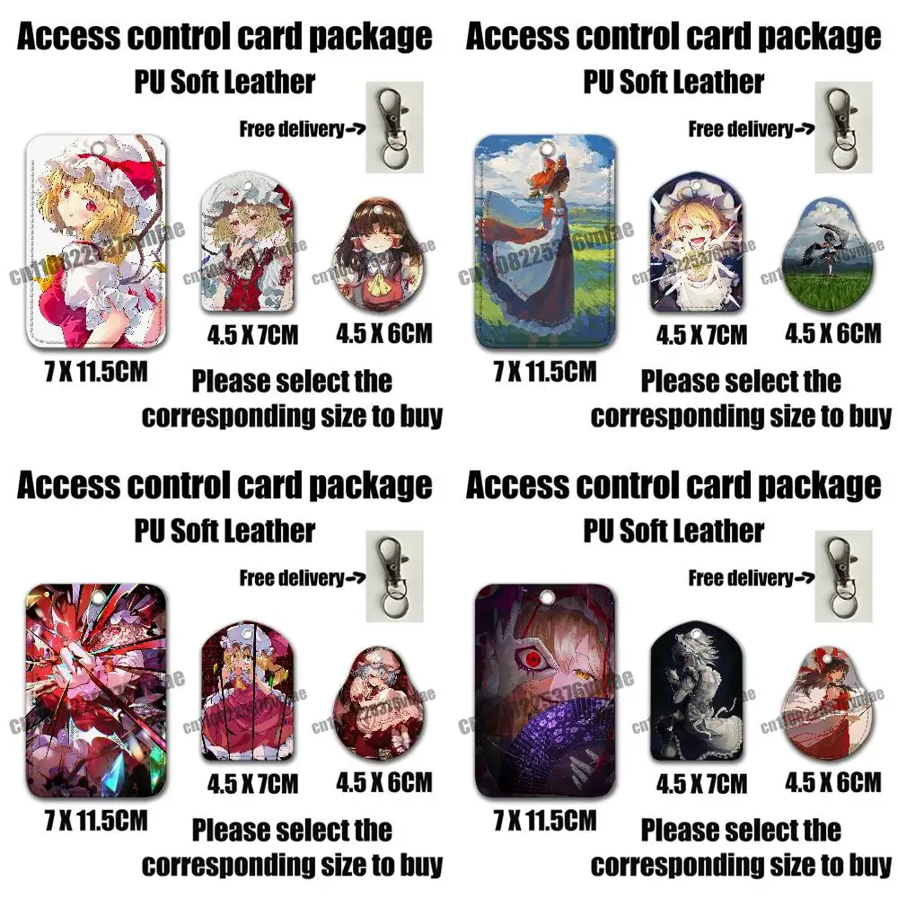For T-Touhou Project Reimu Hakurei Marisa Kirisame For AirTag Card Holder Cover ID Clips Credit Bank Access Subway Keychain