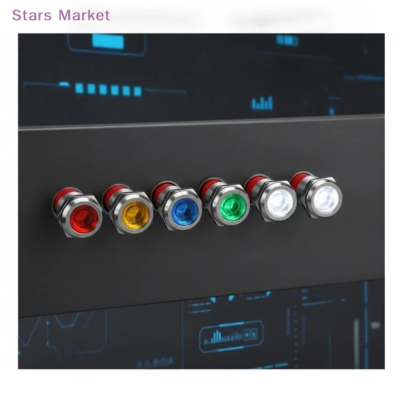 New 6mm 8mm 10mm 12mm LED Metal Indicator Light Signal Lamp With Wire 12V 24V For Automotive Industrial Electrical Projects