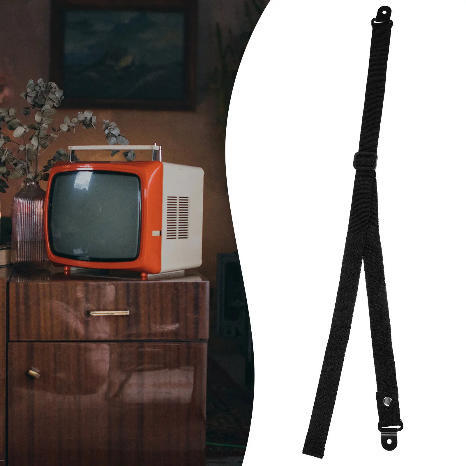 1Set TV Safety Strap Heavy Duty Anti-Tip Furniture Strap for Tvs Bookshelves Dressers Mirrors Cabinets Childproof Home Safety