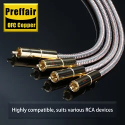 Preffair 1 Pair High Quality Hifi RCA Cables RCA Interconnect Audio Wires with 4RCA Gold Plated Plugs-X427R1754