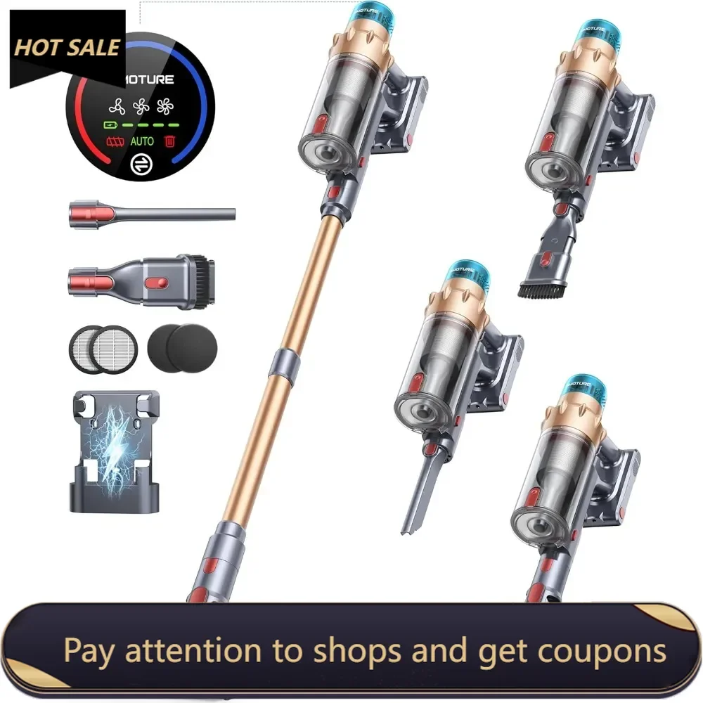 

Cordless Vacuum Cleaner, 550W 45KPA 60 Mins Runtime Self-Standing Vacuum Cleaners for Home, Stick Vacuum , Handheld