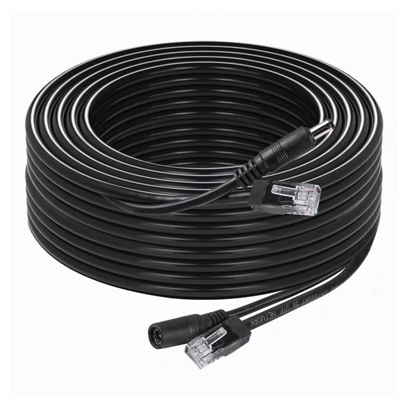 JavicTech POE ethernet Cable POE Cable Indoor Outdoor Internet LAN  ethernet Cable for CCTV NVR Security Camera System