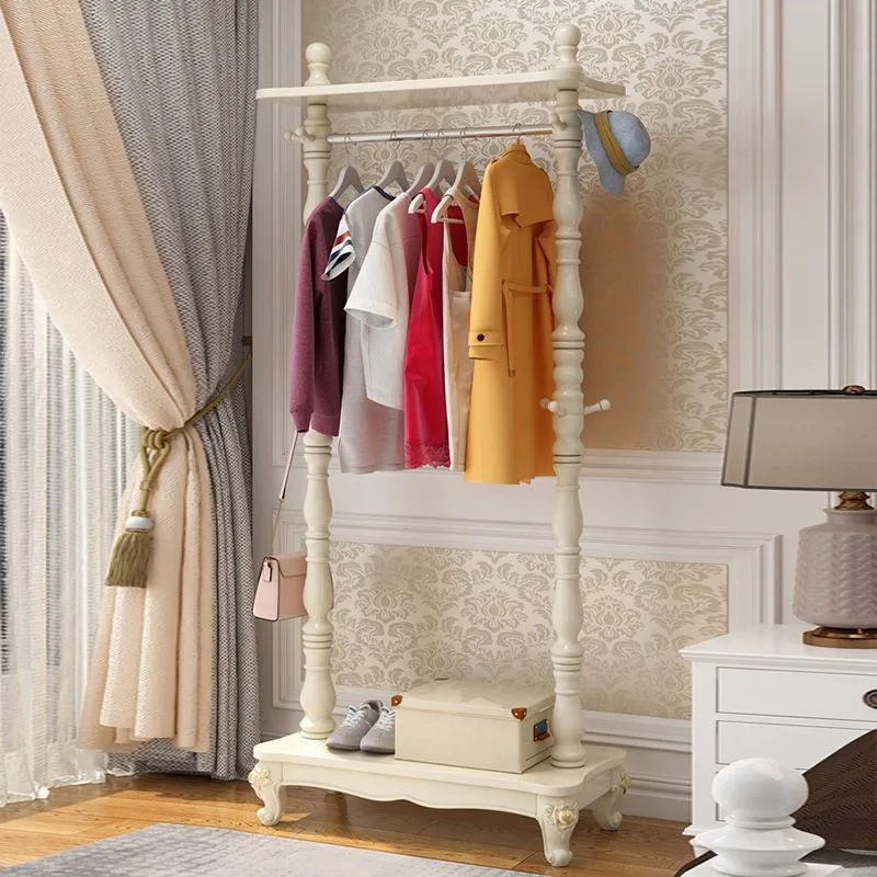 

Solid wood coat rack Multifunctional clothes rack Floor-to-ceiling hanger Bedroom rack Korean household hanger
