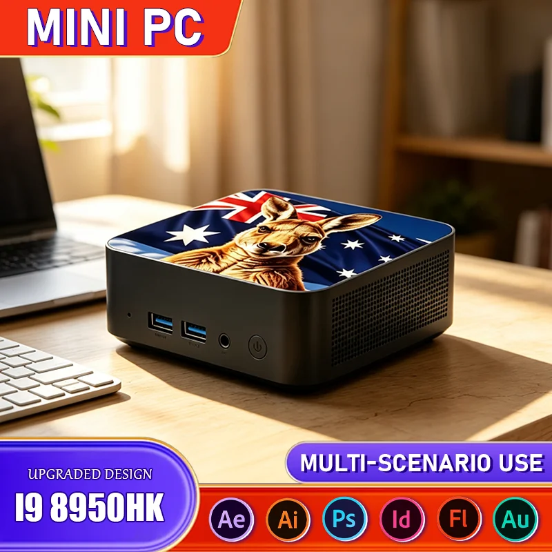 Portable Gaming Mini Desktop 4K UHD Outputs High Performance Core i9 8950HK 2026 New Australia Flag 16GB 2TB SSD