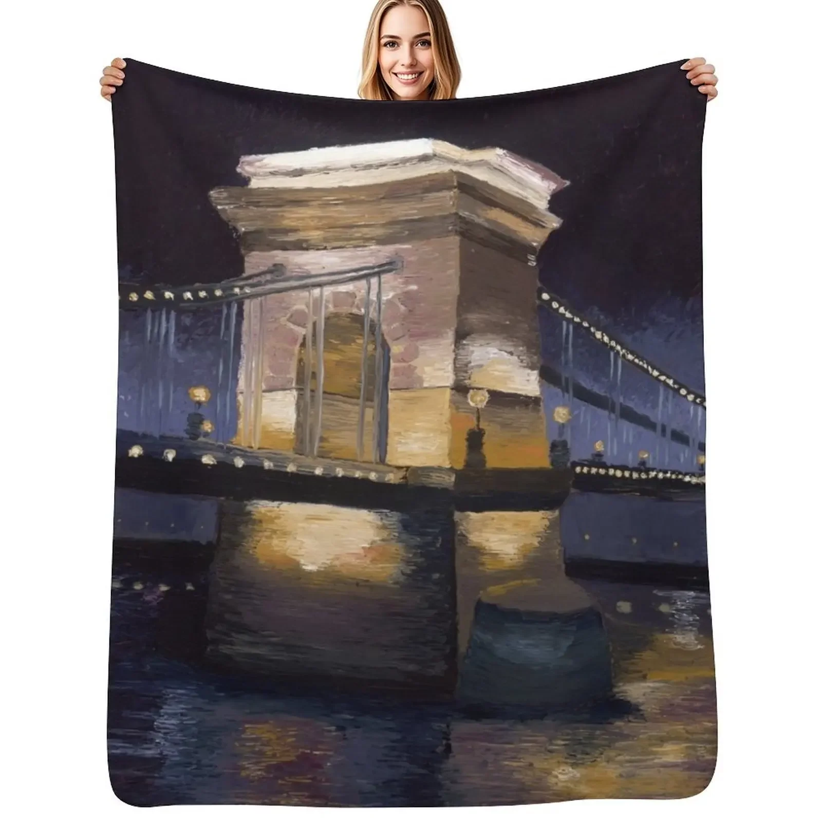 

The Chain Bridge Throw Blanket wednesday Multi-Purpose halloween cosplay anime Blanket