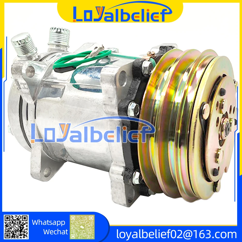 

BRAND NEW Auto AC Compressor For Sanden 5h14 Sanden 508 SD508 Tractor Excavator Heavy Duty Truck 12V 24V 2 Groove V Blet Pulley