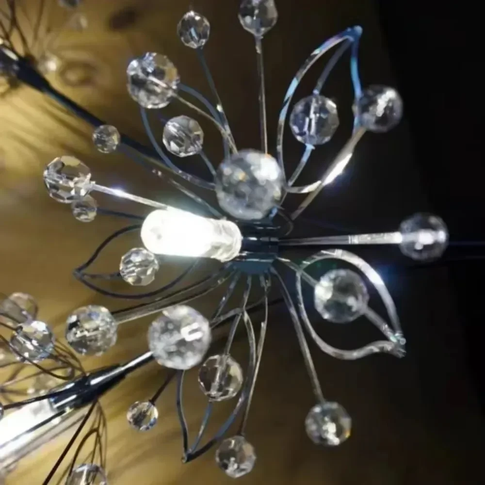Modern LED Wall Lamp Minimalist Crystal Dandelion Living Room Background  Hallway Bedroom Bedside Led Llight Decorative Lighting image 6