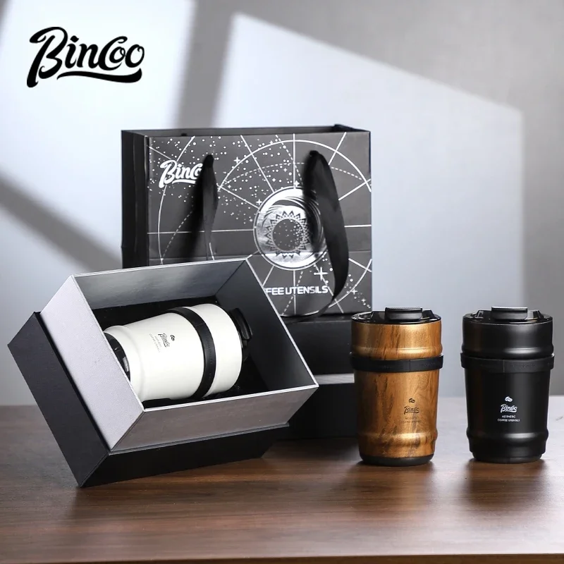 

Bincoo Premium Серебряная кофейная кружка в подарочной упаковке, подарок на день рождения/фестиваль для пар/BFFs, в комплект входит пустая поздравительная открытка