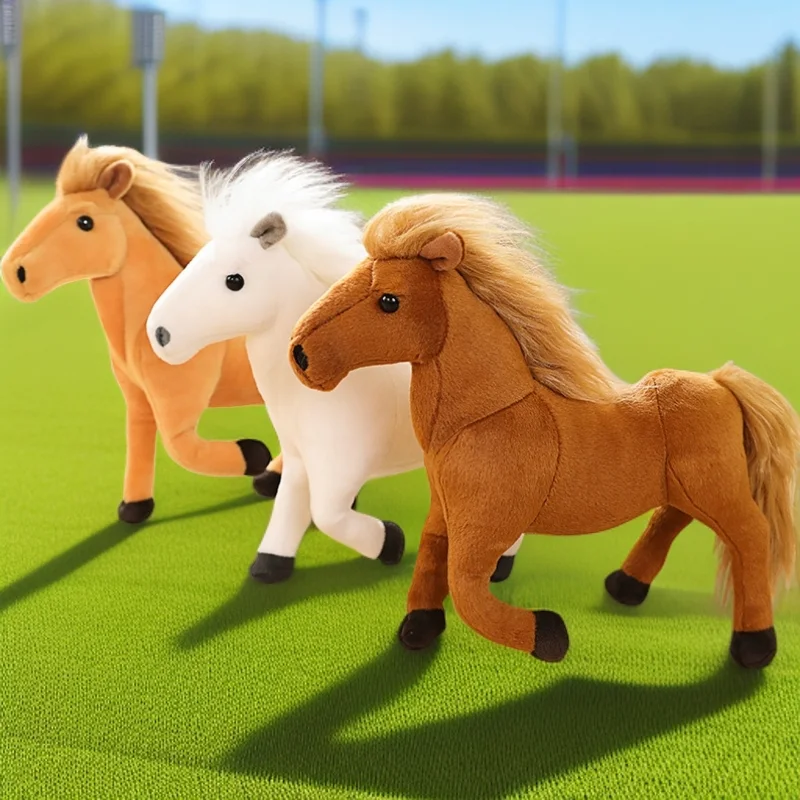 30 cm INS wie echtes Pferd Plüschtiere Weiß & Schwarz Stofftier Simulierter Foal Home Decor Weiche Puppe Geburtstagsgeschenke für Kinder Mädchen