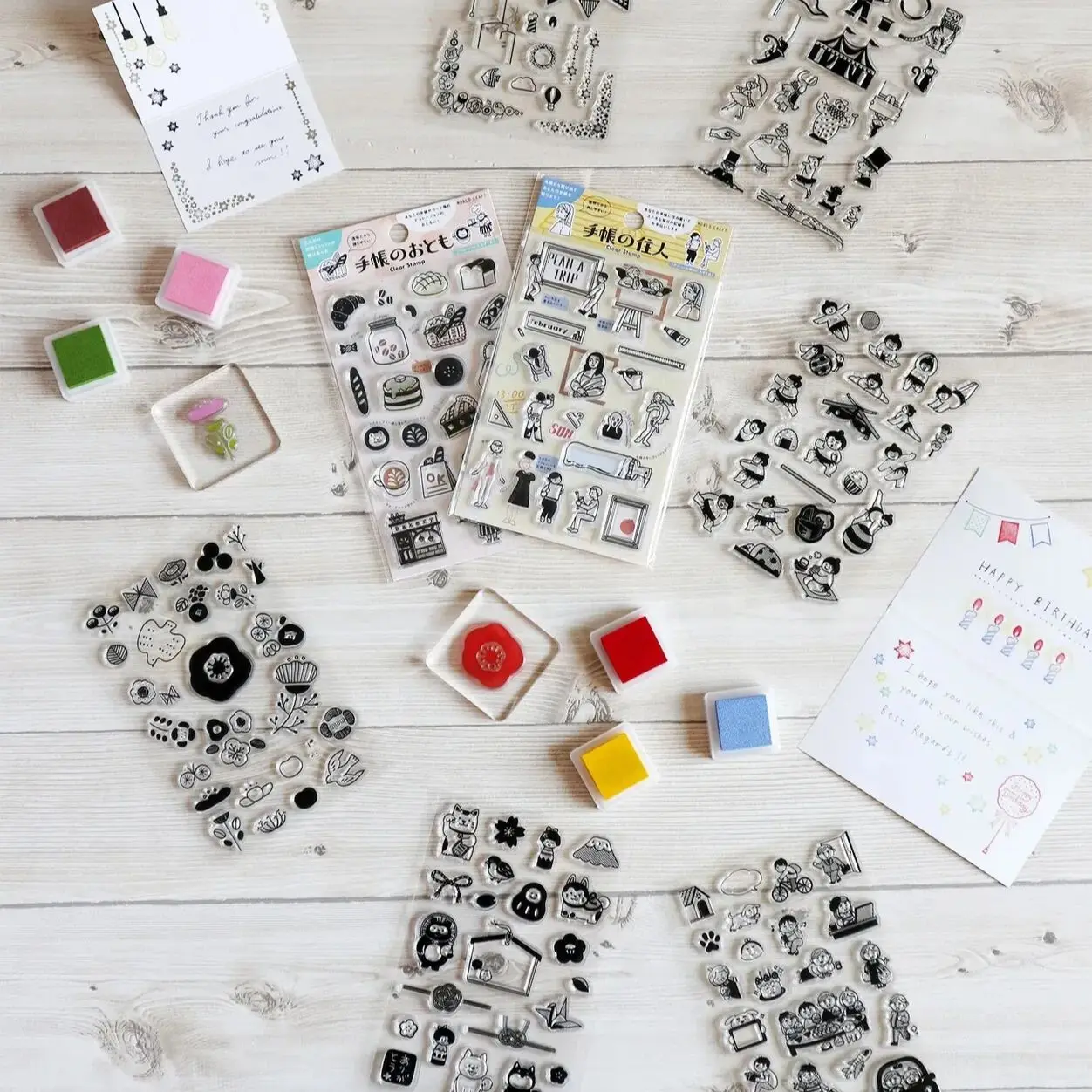 مجموعة طوابع شفافة للحرف اليدوية اليابانية، ختم شفاف لطيف لمخطط القصاصات، والمذكرات، وصناعة البطاقات، وديكور الحرف اليدوية #6