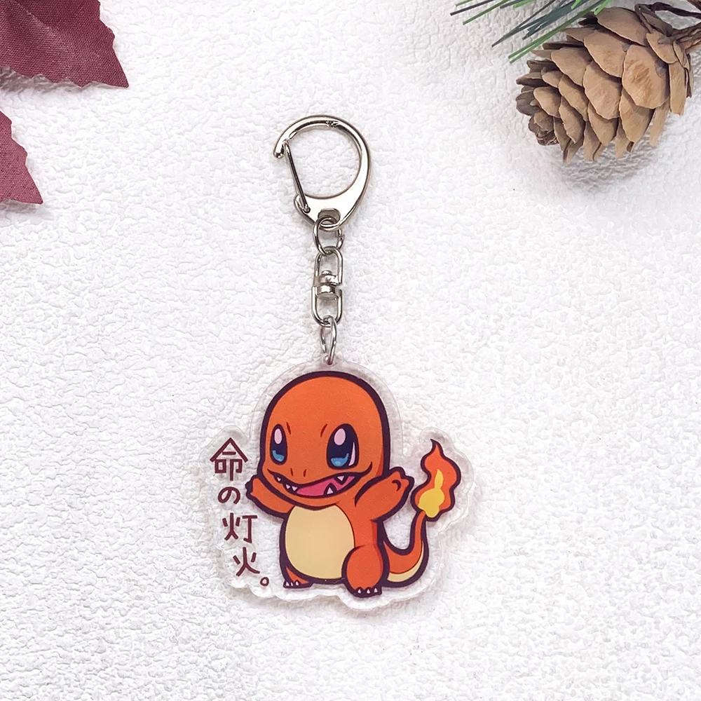 1/12Pcs Pokémon Pikachu Bulbasaur Gengar Cute Keychain Accessories Acrylic Charms Pendant For Bag Key Holder Backpack Decoration