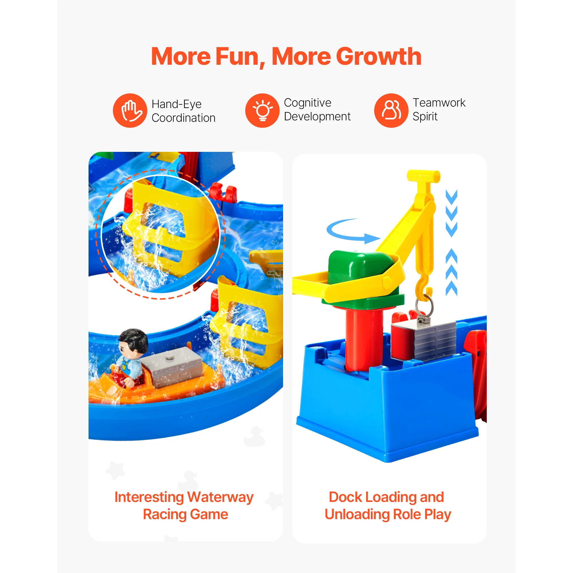 SucceBuy น้ําเล่นตารางเด็กชายหาดกลางแจ้งของเล่น 39 ชิ้นอุปกรณ์เสริมฤดูร้อน Water Park Playset สําหรับกิจกรรมเด็ก
