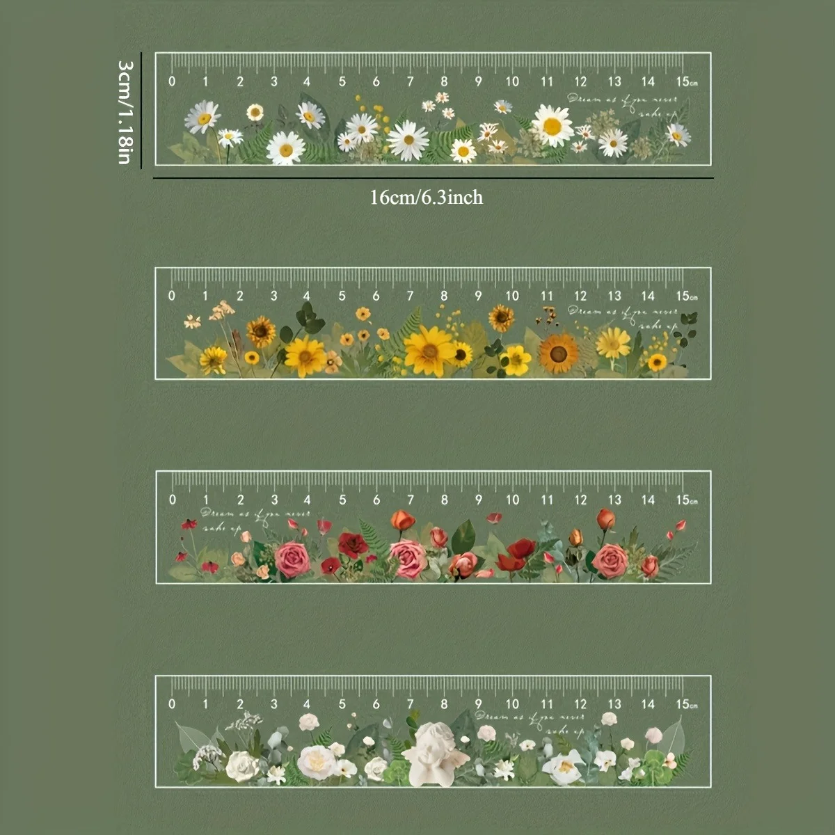 Measuring ruler with centimeter scale for school, home and office