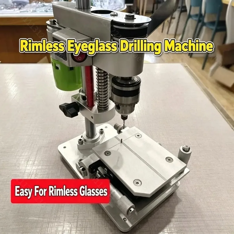 Rimless Eyeglasses Optical Lens Punching Drilling Machine, Eyewear Perforation Equipment for Optical Shop Spectacle‑Processing
