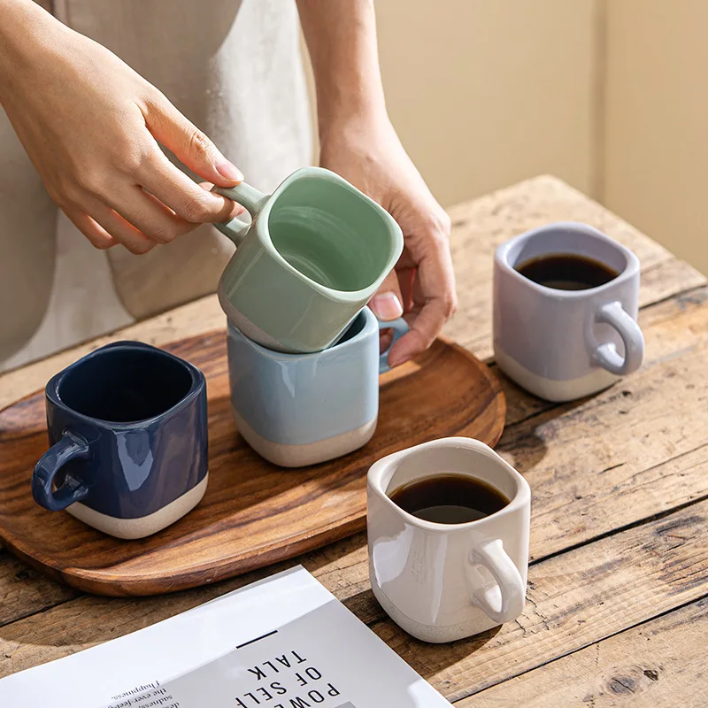 Japanese Retro Ceramic Cup Simple Household Water Cup Afternoon Tea Coffee Cup Living Room Decoration Drinking Utensils