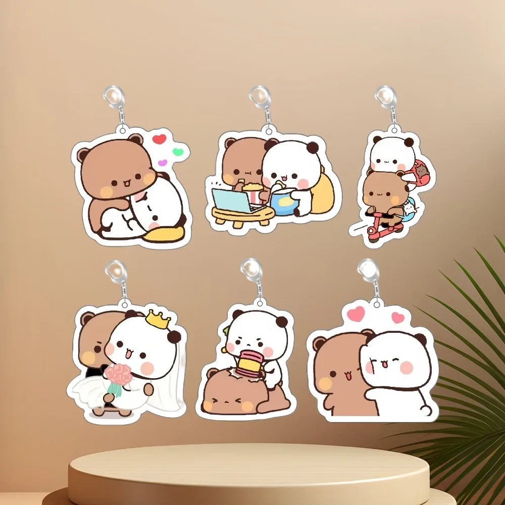 

Diy Creative Acrylic Keychain Cute Bubu Dudu Personality Cartoons Emoticon Campus Student Backpack Pendant Friend's Holiday Gift