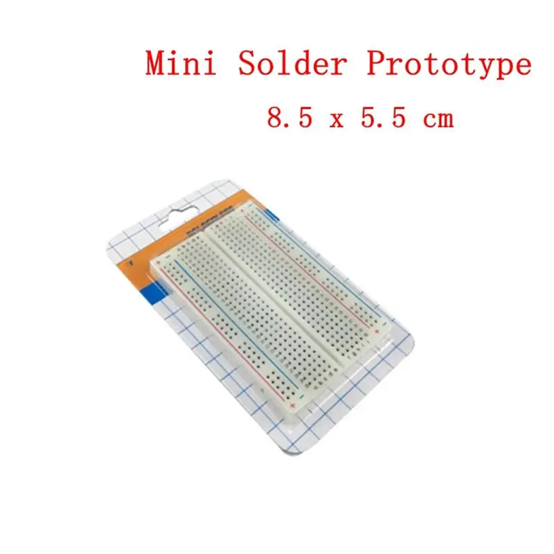DT19 Solderless PCB Breadboard 400 Tie Points, Mini Test Protoboard 8.5x5.5cm for DIY Circuit Board