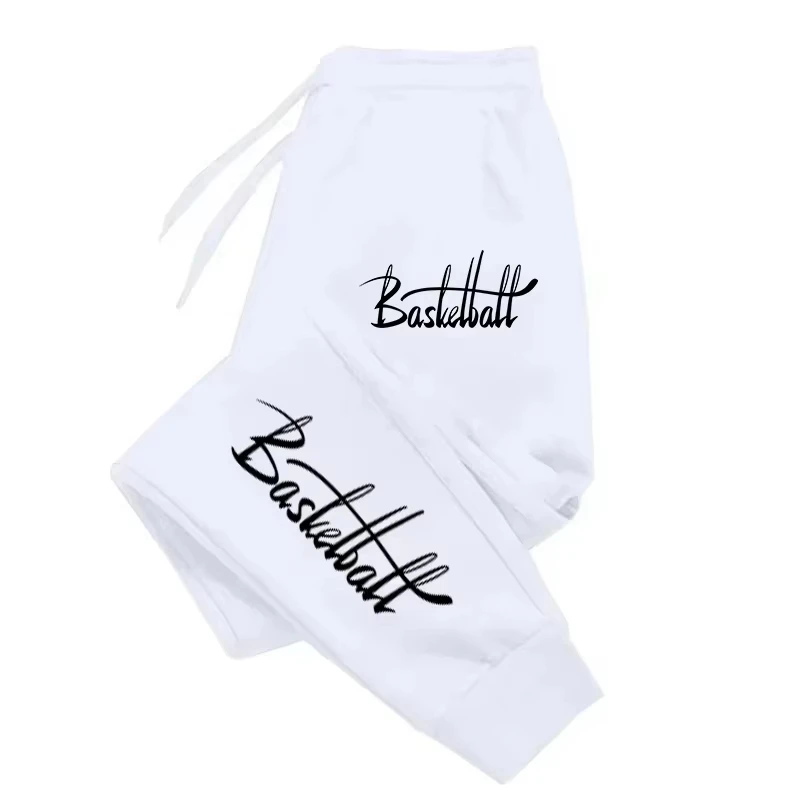 Basketball letter printed jogging pants for men and women, fashionable casual sports pants, comfortable and versatile pants