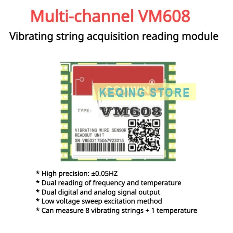 Vibrating String Acquisition Module VM608 embedded plug-in 8-channel equipment development project automation monitoring