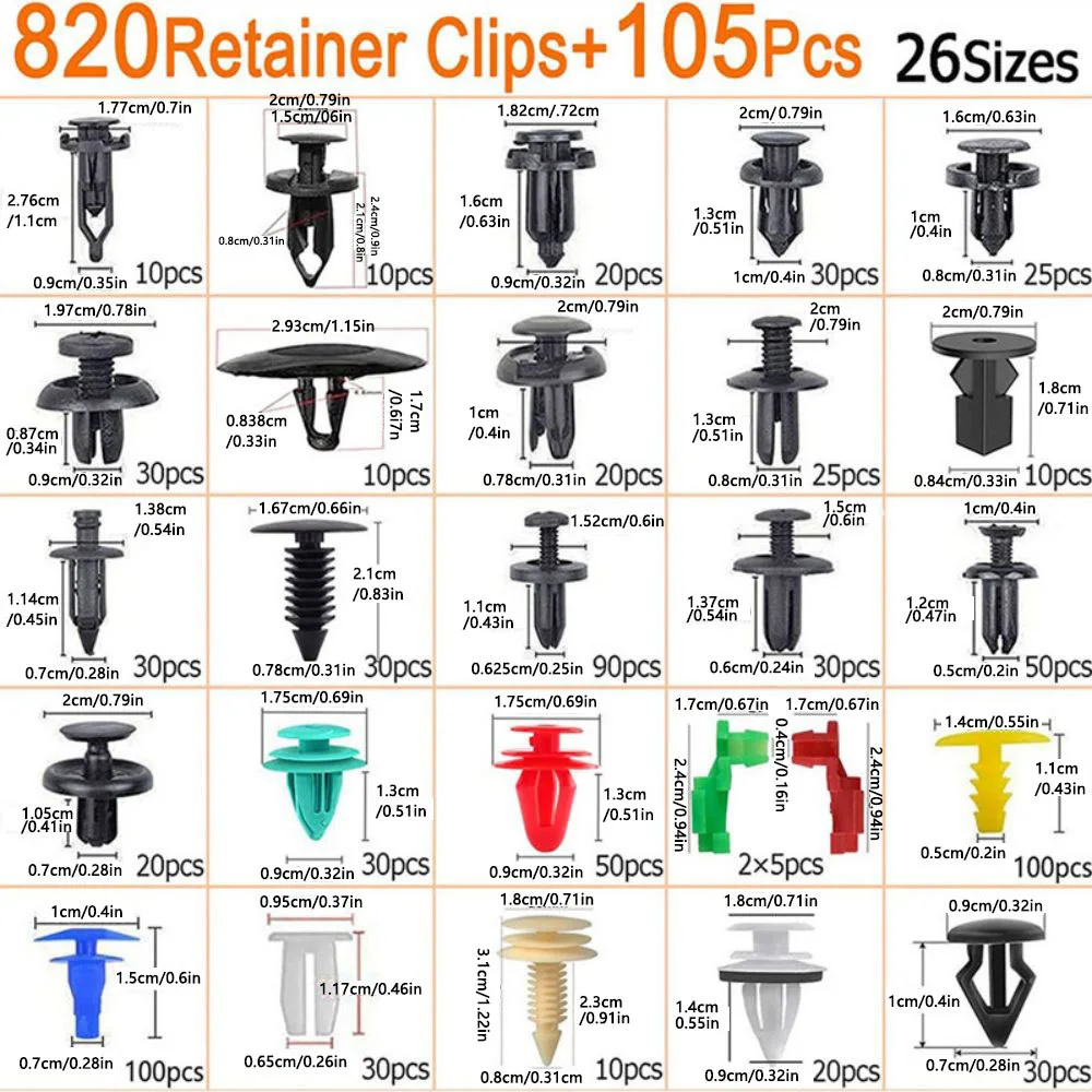 Car Retainer Clips Auto Push Pin Rivets Set Bumper Clips Fastener Remover Door Trim Panel Clip for Ford GM Toyota Honda Chrysler