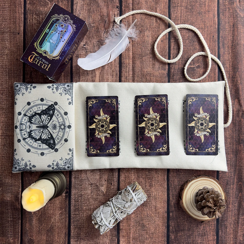 Butterfly Tarot Storage Bag Tarot Cards Table Cloth For Divination Flower & Plants Durable Fabric Wrap Pouch Storage Pouch Decor
