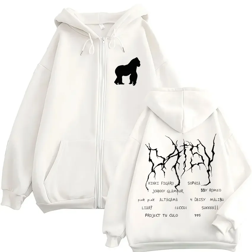 Customization Rusowsky Daisy Tour 2025 Zip Up Hoody Men Women Clothing Hip Hop Oversized Jacket Sweatshirt Casual Pop Music Goth