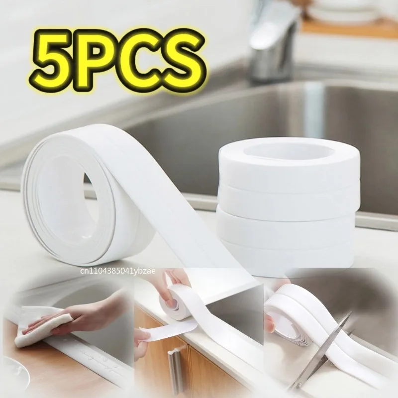 

1/3/5PCS Kitchen Anti-mold and Waterproof Tape, Moisture-proof Kitchen and Bathroom Sink Gap, Beautiful Seam Toilet Sticker