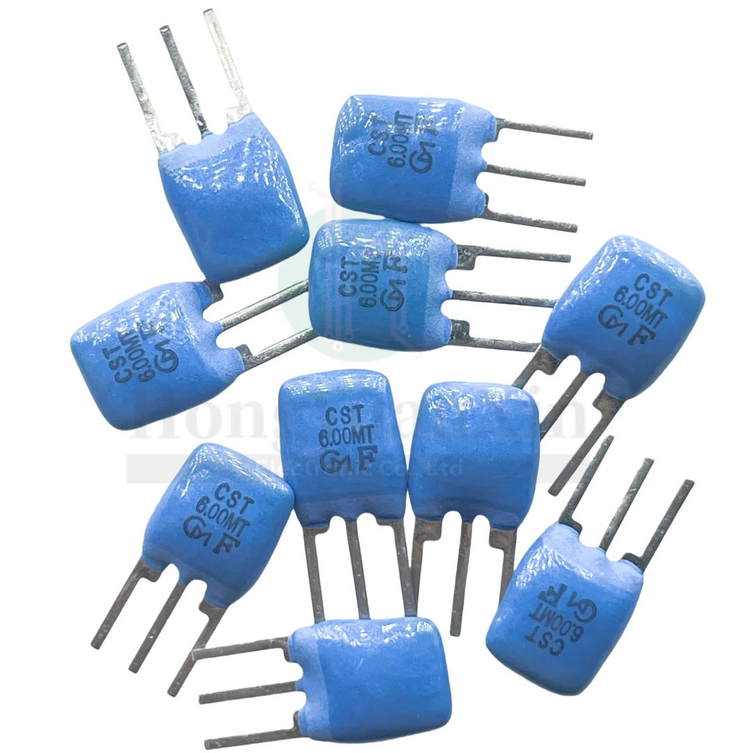 50pcs/ 6M original Murata ceramic crystal oscillator CST6.00MT CST6.00M 6.00MHZ in-line 3-pin filter