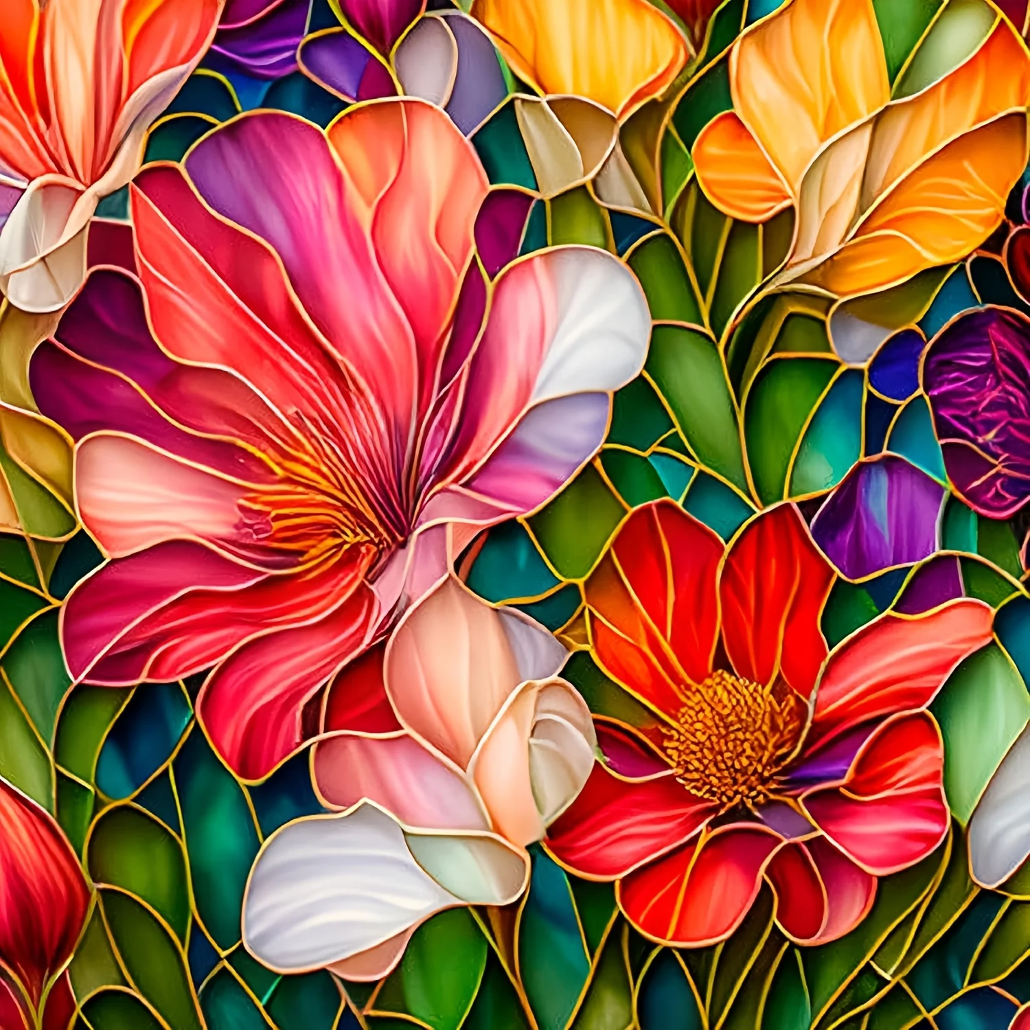 Photo Mosaic Print - Наборы для алмазной вышивки «Цветы из