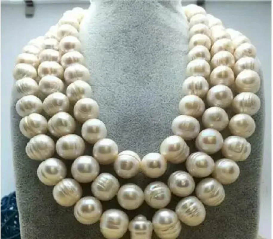 

Real Photo HUGE AAA 12-11 MM SOUTH SEA NATURAL WHITE PEARL NECKLACE 14K GOLD CLASP Fine Jewelry Gifts 《Same style bracelet》