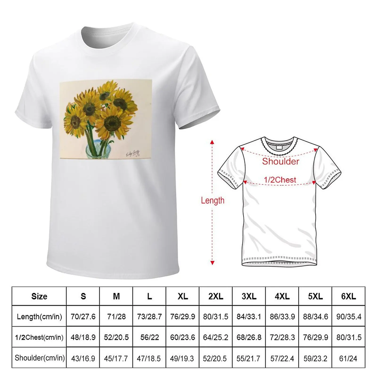 Sunflower Vase T-shirt hippie clothes vintage clothes summer tops korean fashion mens graphic t-shirts hip hop